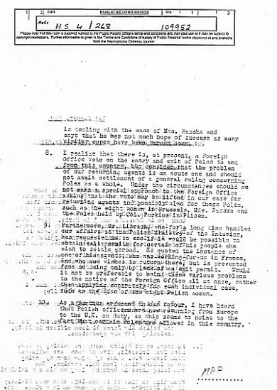 A typewritten, declassified government document with black redactions and visible reference numbers at the top. The text discusses a foreign officer’s situation.