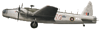 Side view of a silver military aeroplane with British Royal Air Force roundel and markings, featuring two engines and a distinctive dorsal radar dome.