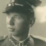 Black and white portrait of a man in a military uniform and cap, facing slightly to the side.